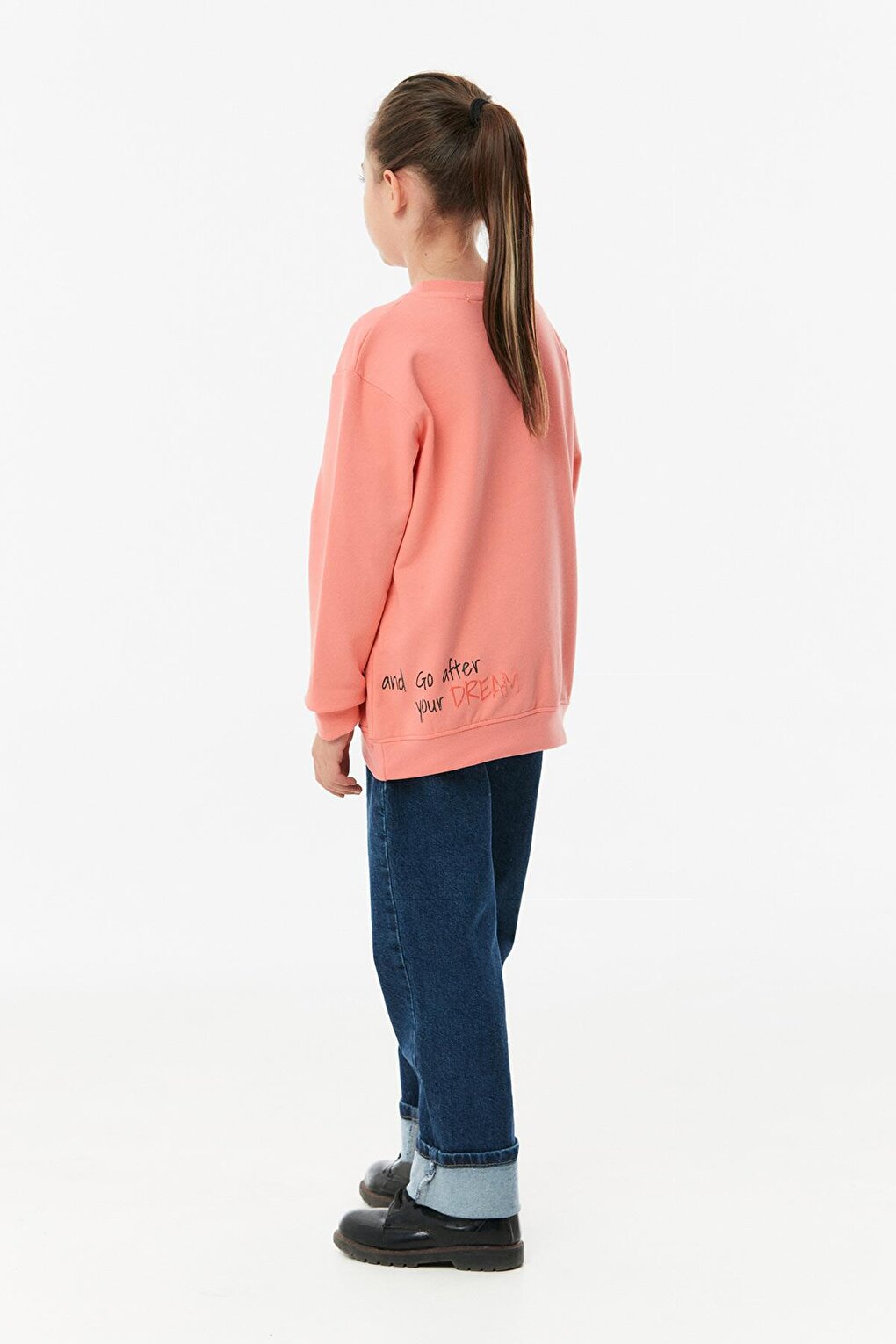 Printed Crew Neck Girl's Sweatshirt