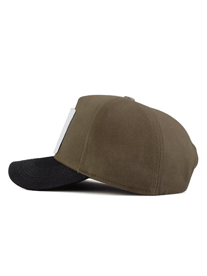 V1 Baseball Samurai - Unisex Khaki-Black Peaked Hat (Cap) with 2 Code Logo