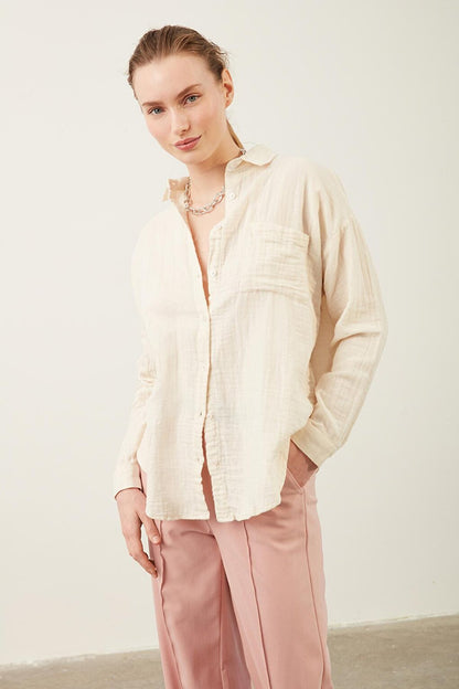 Oversize Shirt with Pocket Detail