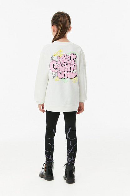 Front and Back Printed Girl's Sweatshirt