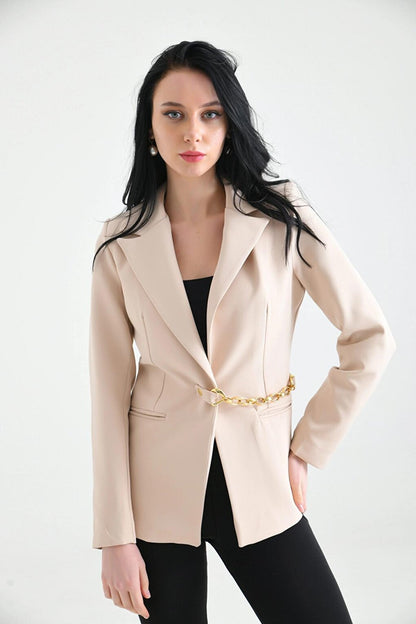 Women's Accessory Closure Detailed Slim Blazer Jacket