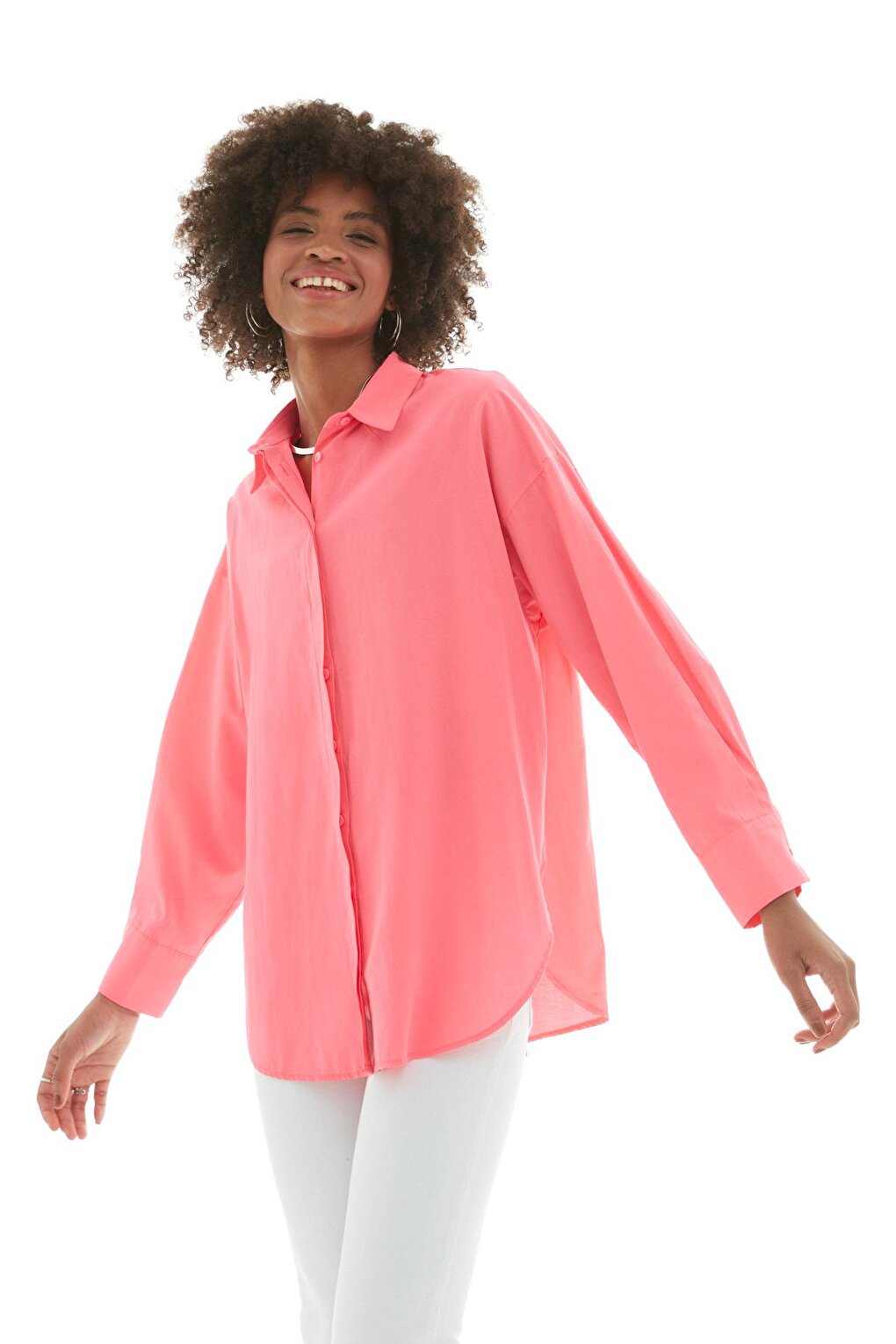 Oversize Shirt Neon Pink