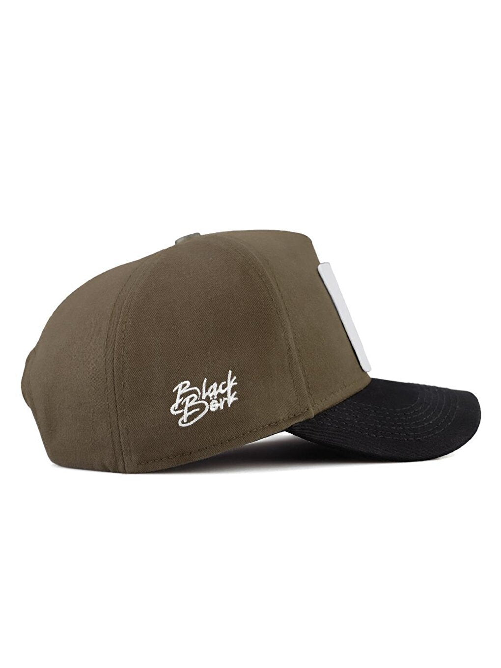 V1 Baseball Eagle - Unisex Khaki-Black Peaked Hat (Cap) with 1 Code Logo