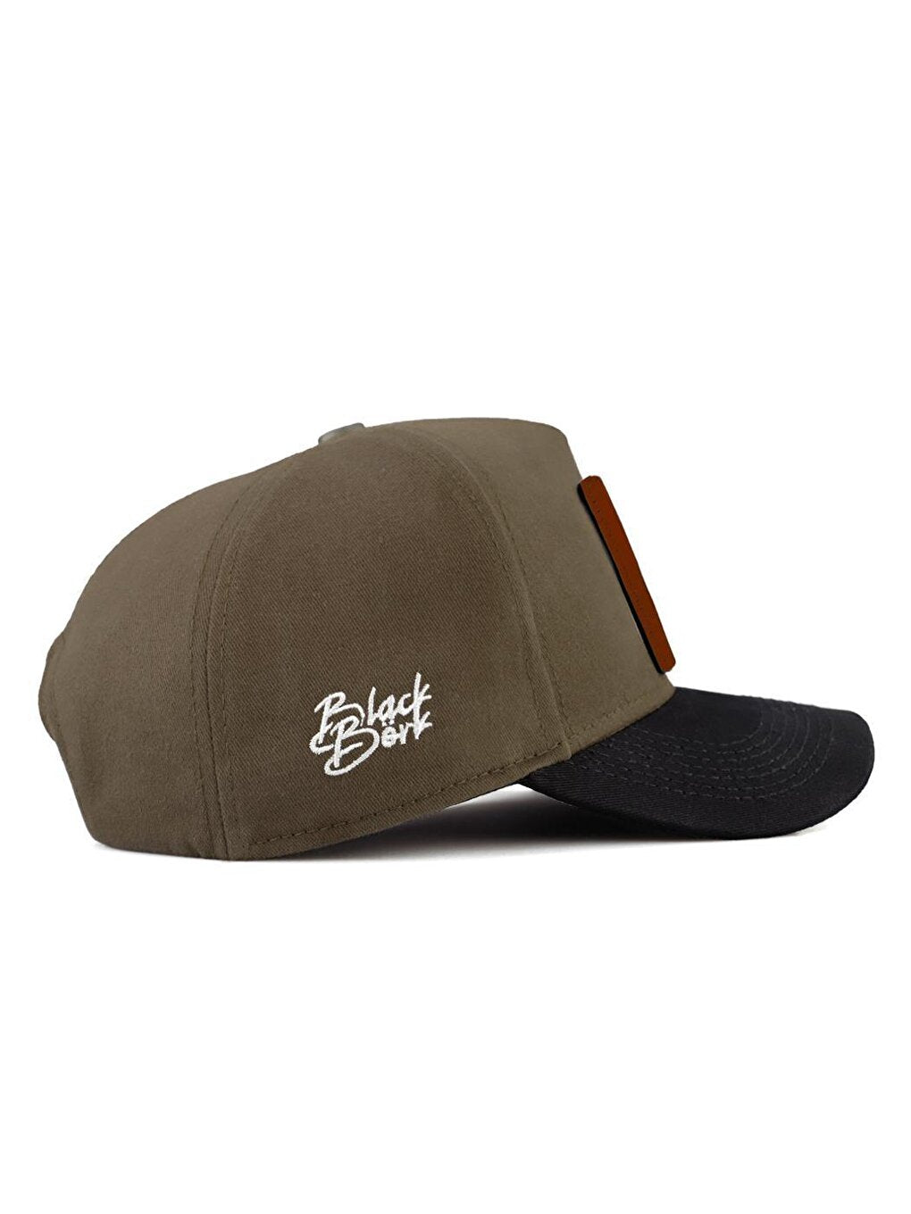 V1 Baseball Lion - Unisex Khaki-Black Peaked Hat (Cap) with 13 Code Logo