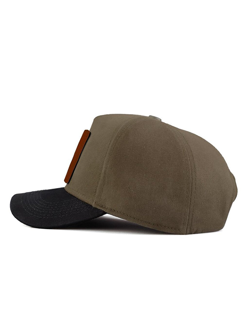 V1 Baseball Lion - Unisex Khaki-Black Peaked Hat (Cap) with 13 Code Logo