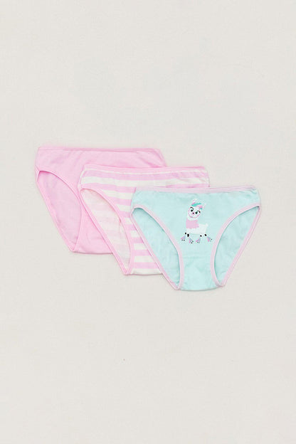 Printed Girl's 3-Piece Panties