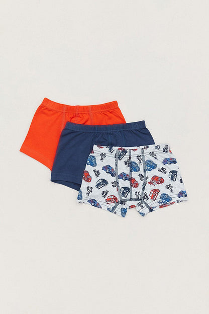 Car Printed Boys' 3-Piece Boxer