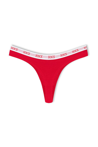 Basic Women's Thong Panties with Elastic Waist Cotton