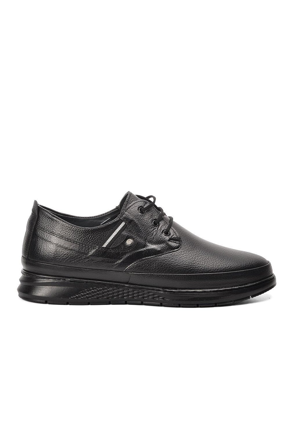 02 Black Genuine Leather Large Size Men's Casual Shoes