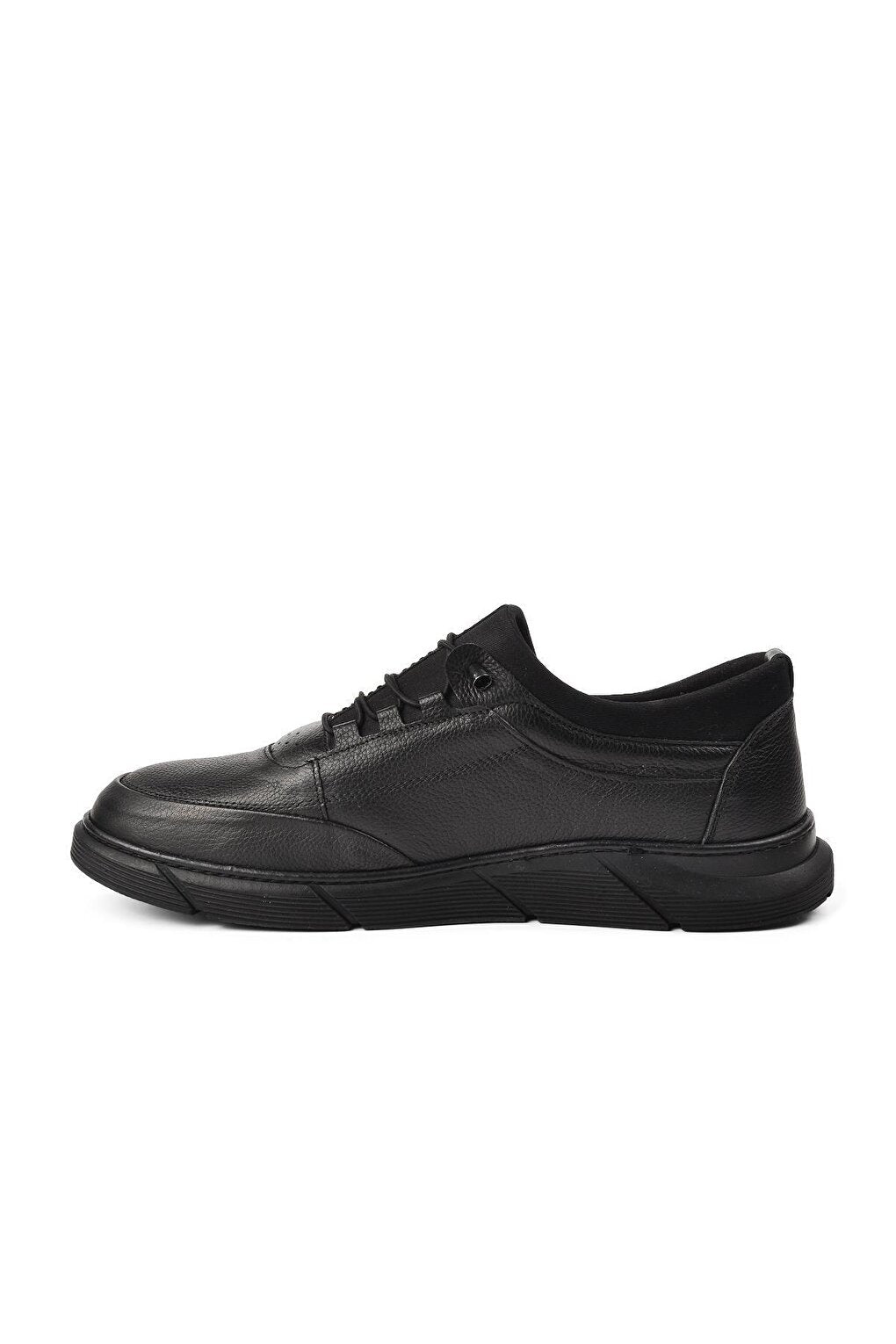 013-K Black Genuine Leather Large Size Men's Casual Shoes