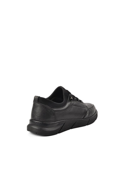 013-K Black Genuine Leather Large Size Men's Casual Shoes