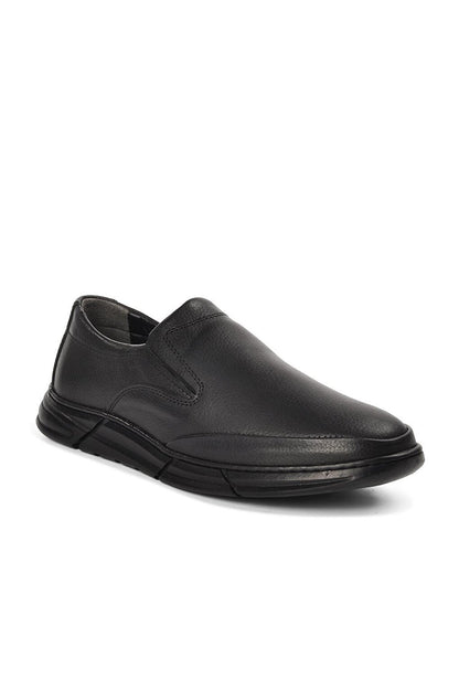 0111 Black Genuine Leather Men's Casual Shoes