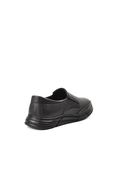 0111 Black Genuine Leather Men's Casual Shoes