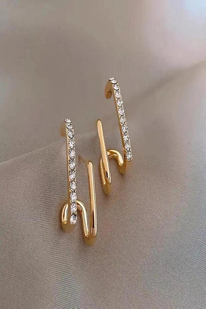 Women's Gold Zircon Stone Vip Tarnish-Free Earrings