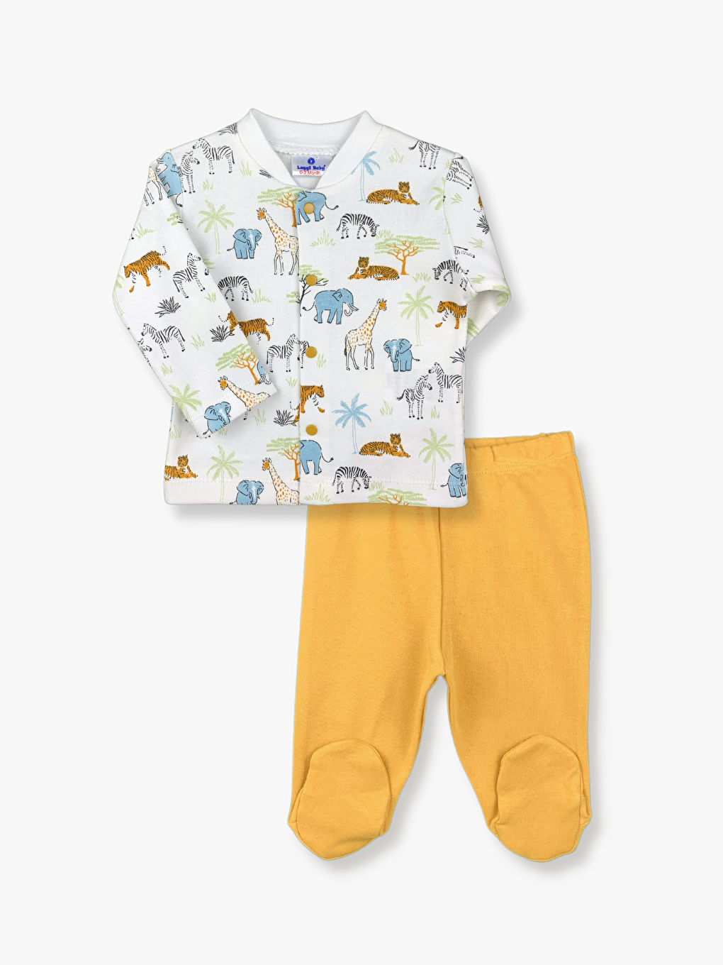 Crew Neck Long Sleeve Printed Baby Boy 2 Piece Set