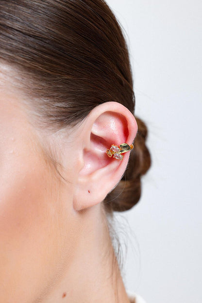 Women's Oval Zircon Stone Rose EarCuff