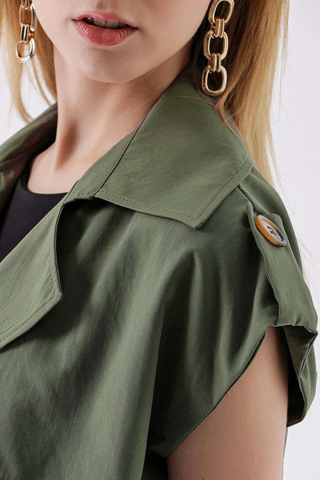 Khaki Waist Belted Double Pocket TRENCH COAT