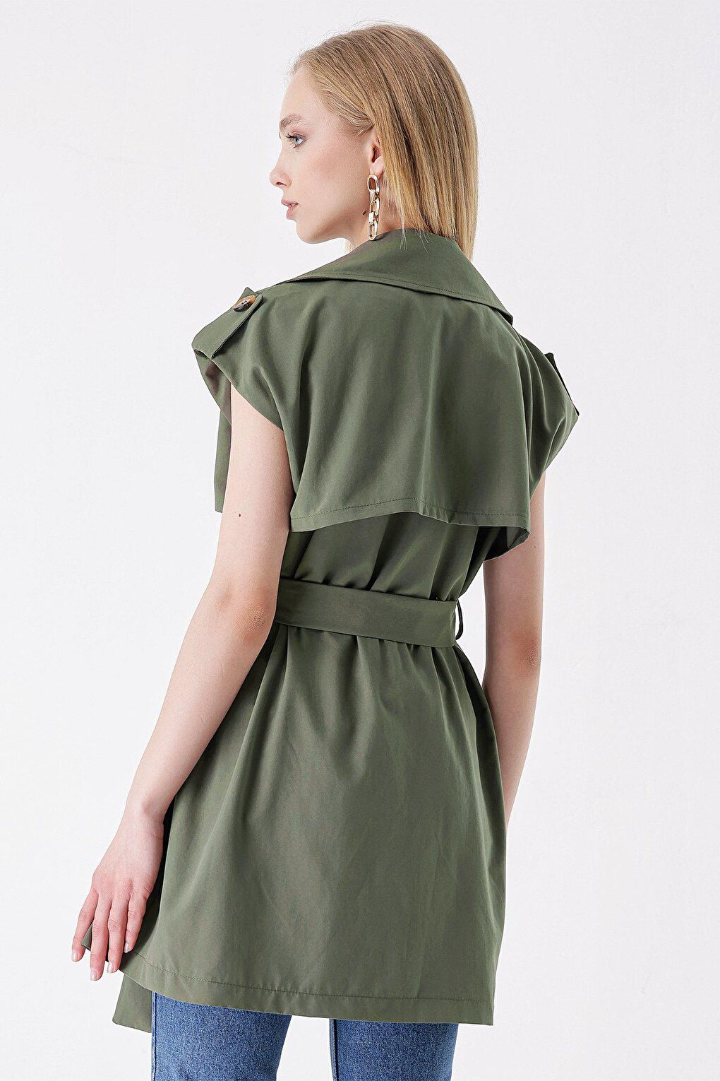 Khaki Waist Belted Double Pocket TRENCH COAT