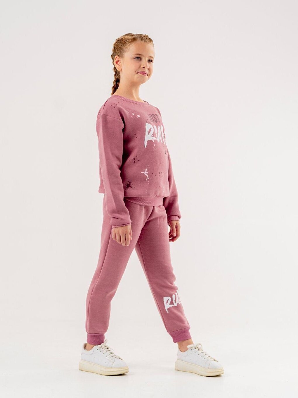 Crew Neck Printed Long Sleeve Tracksuit Set