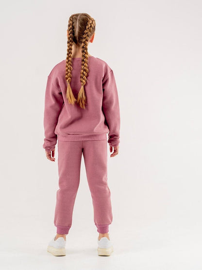 Crew Neck Printed Long Sleeve Tracksuit Set