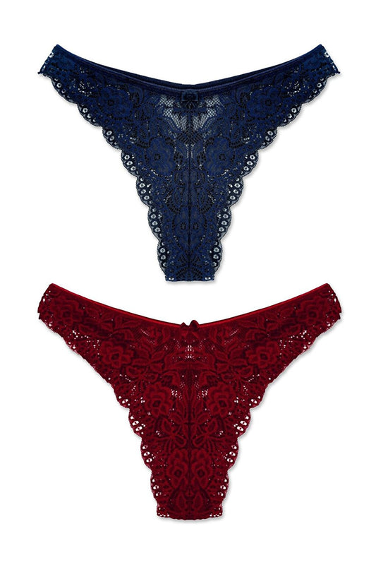 Brazilian Lace High Waist Women's Panties 2-pack