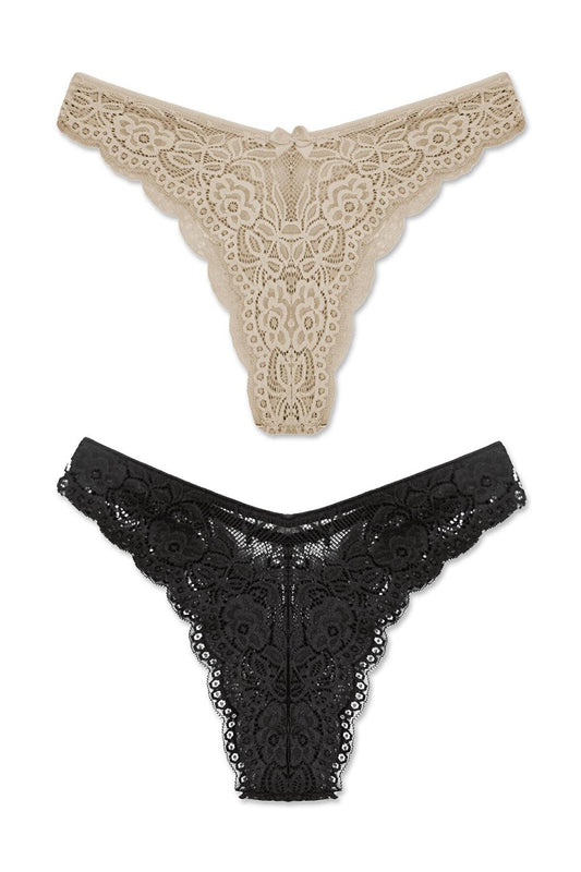 Brazilian Lace High Waist Women's Panties 2-pack