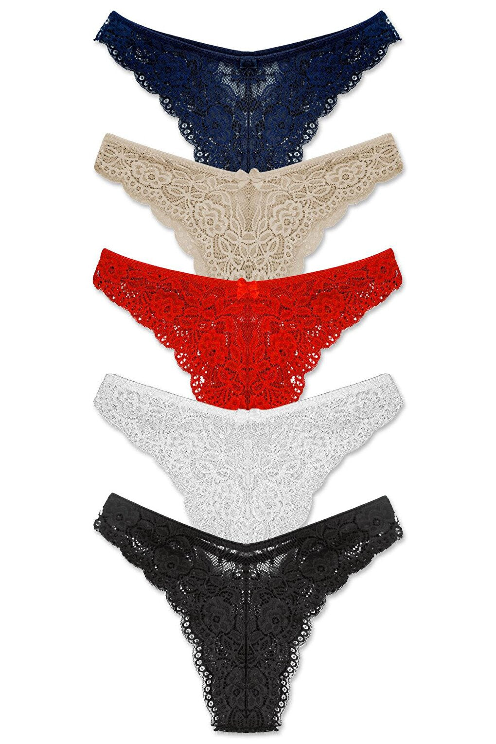 Brazilian Lace High Waist Women's Panties 5-pack