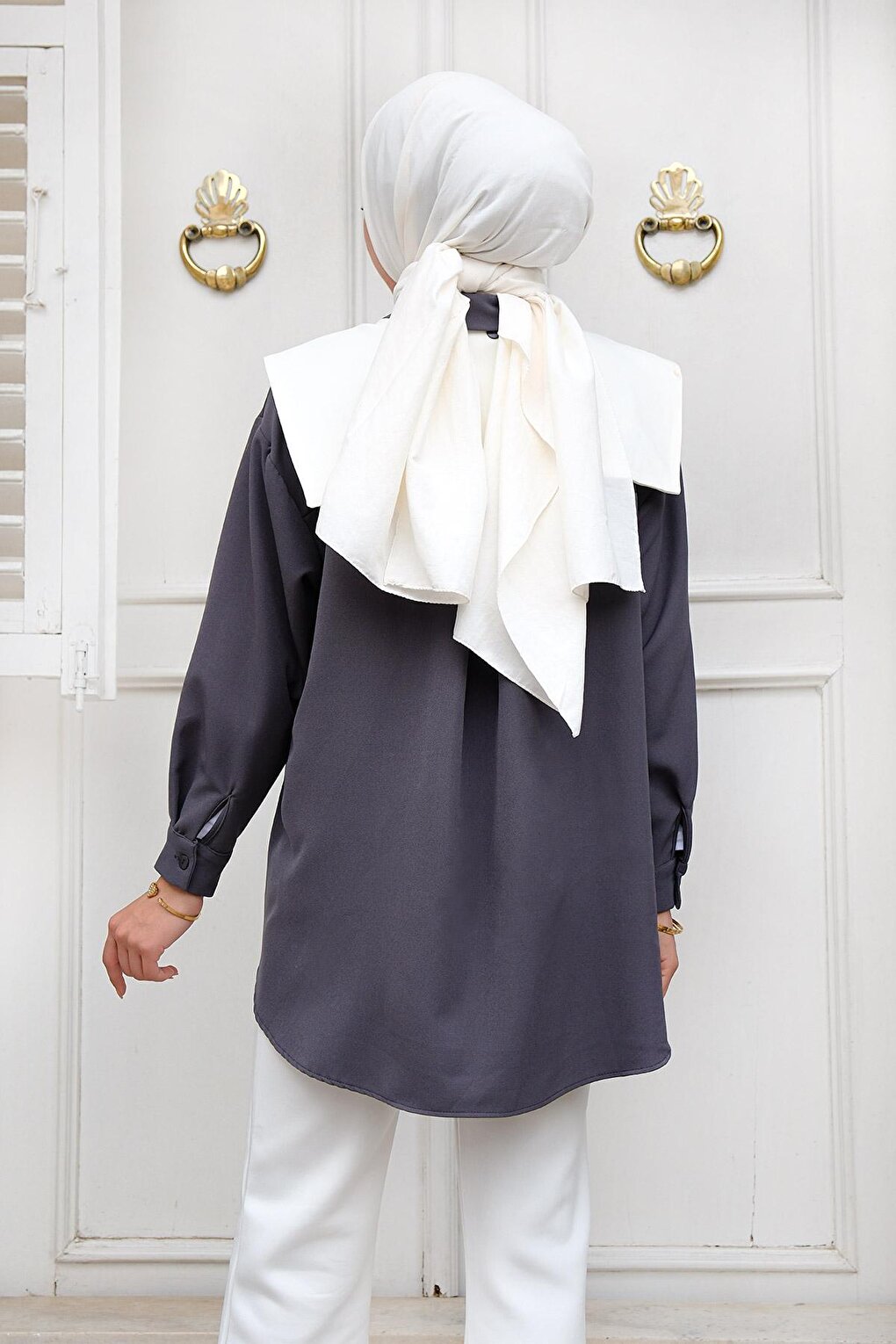 Removable Sailor Collar Shirt Smoked