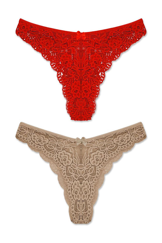 Brazilian Lace High Waist Women's Panties 2-pack