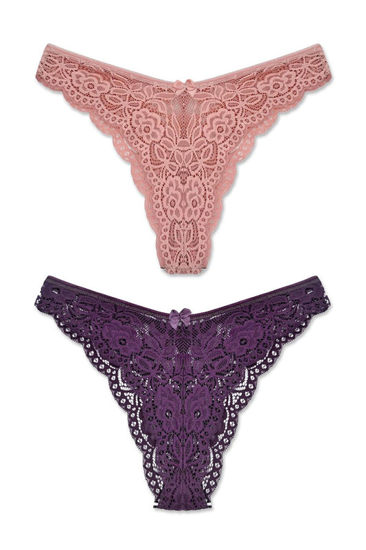 Brazilian Lace High Waist Women's Panties 2-pack