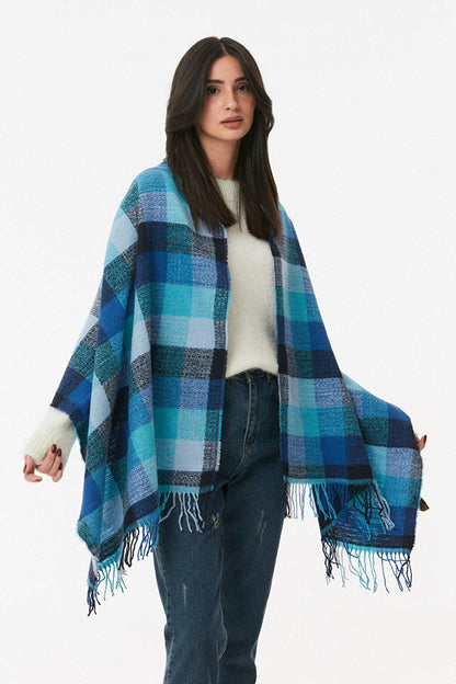 Plaid Patterned Soft Textured Shawl