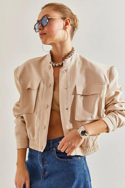 Women's Double Pocket Bomber Jacket