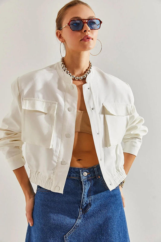 Women's Double Pocket Bomber Jacket