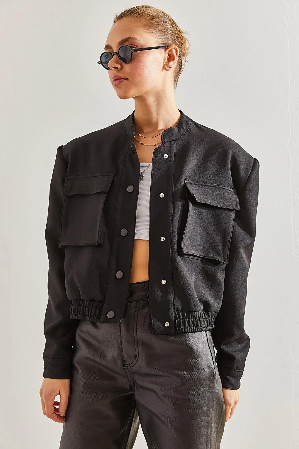 Women's Double Pocket Bomber Jacket