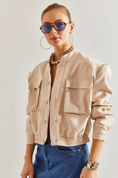 Women's Double Pocket Bomber Jacket