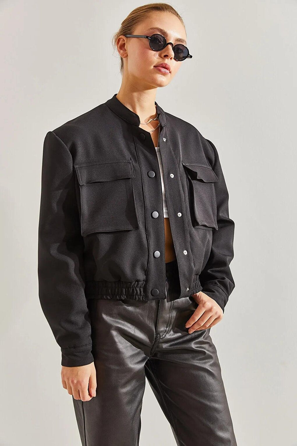 Women's Double Pocket Bomber Jacket