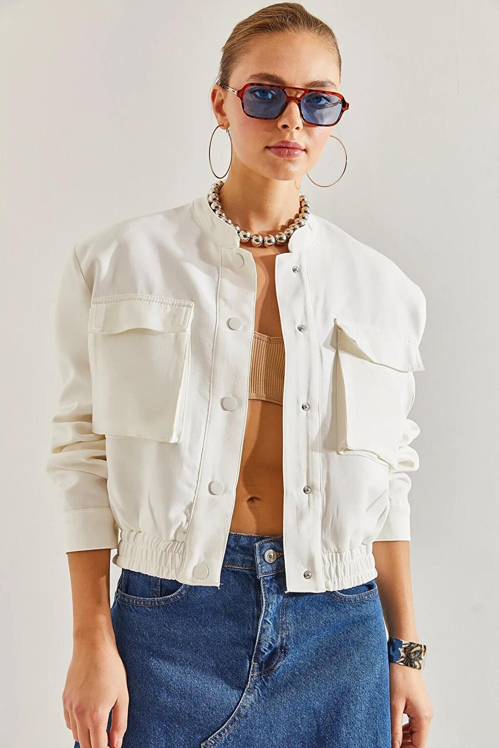 Women's Double Pocket Bomber Jacket