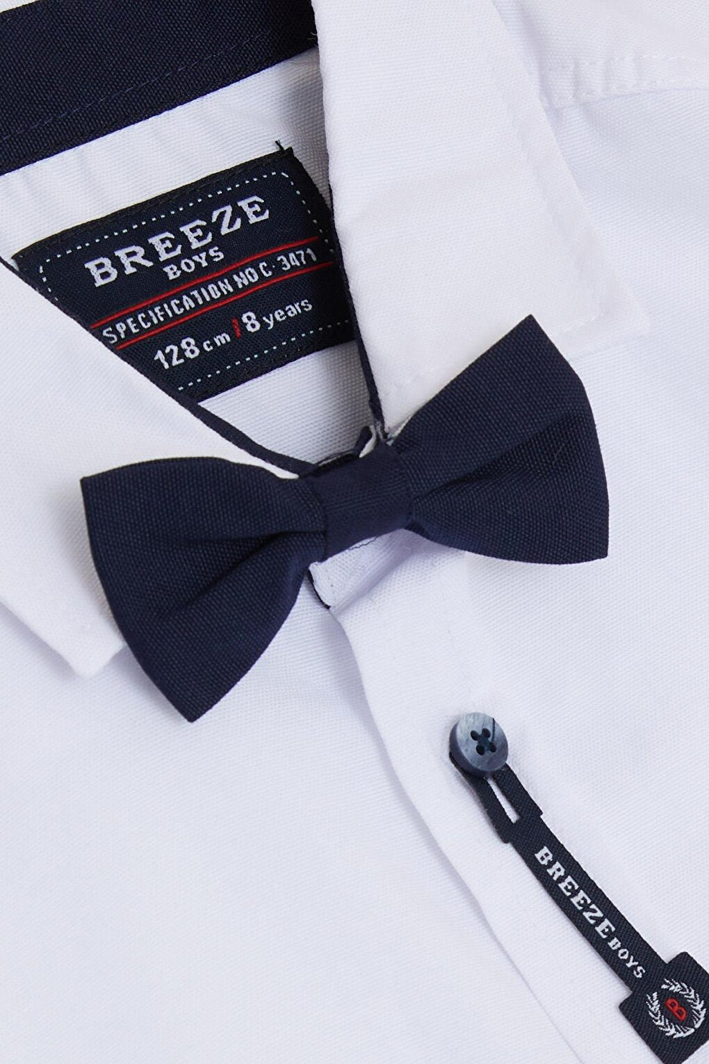 Boy's Shirt White with Bow Tie (Ages 8-12)