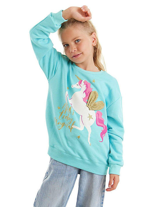 Unicorn Girl's Mint Sweatshirt