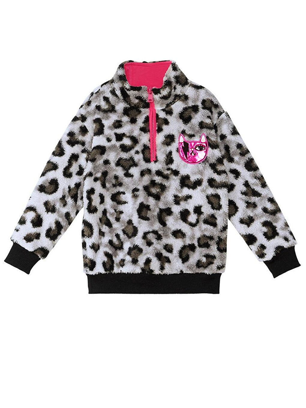 Leopard Girl's Plush Sweatshirt