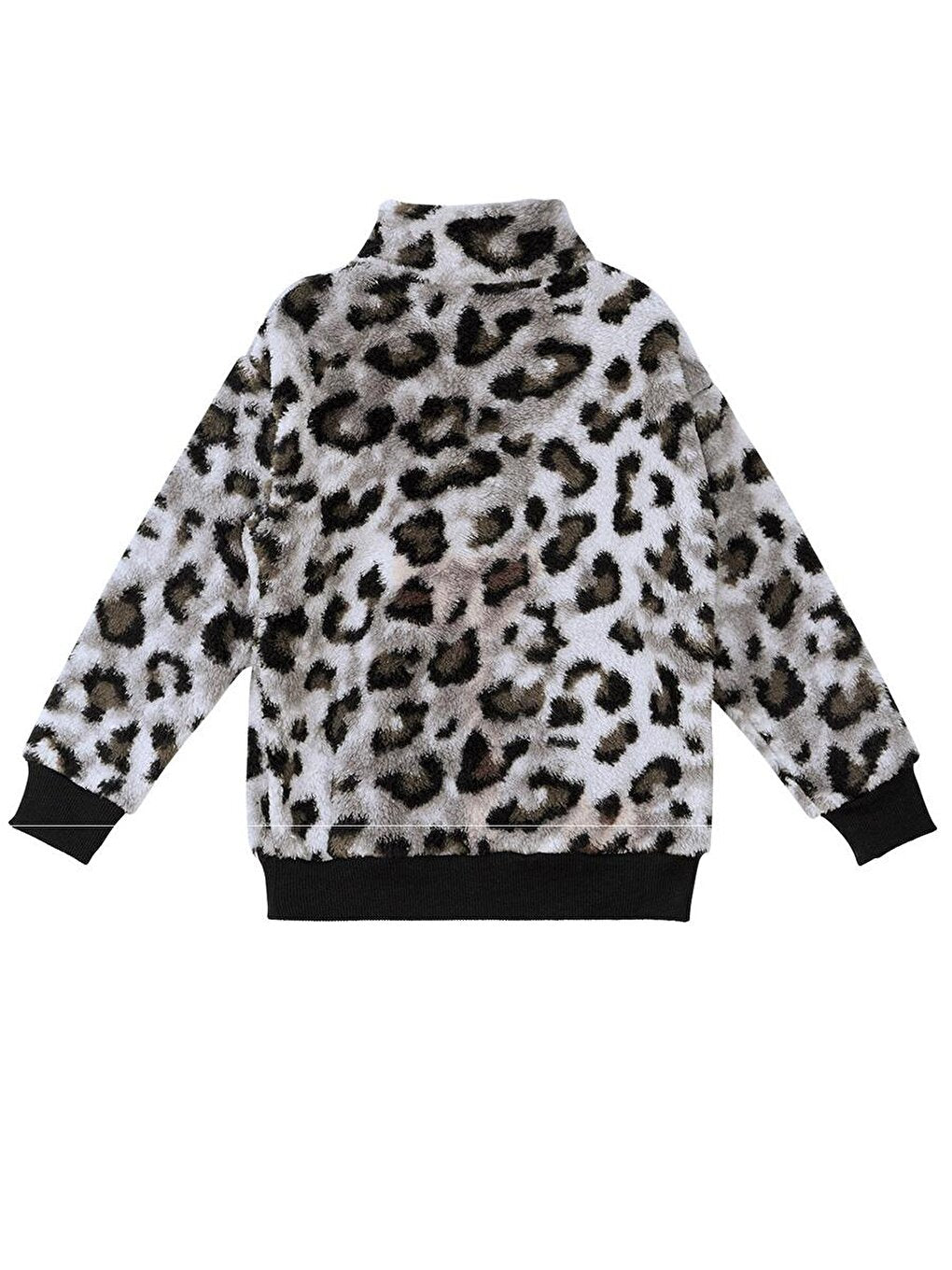 Leopard Girl's Plush Sweatshirt