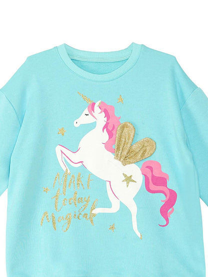 Unicorn Girl's Mint Sweatshirt