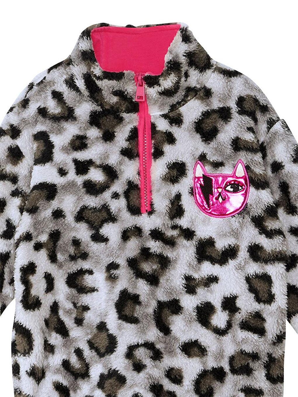 Leopard Girl's Plush Sweatshirt