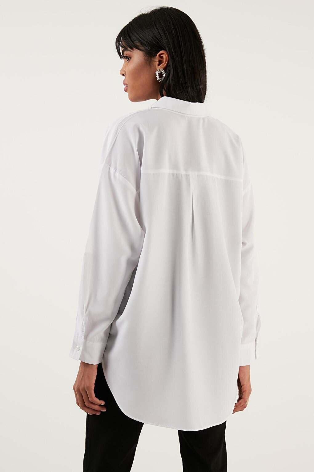 Gathering Detailed Cotton Comfortable Cut Shirt 6234779