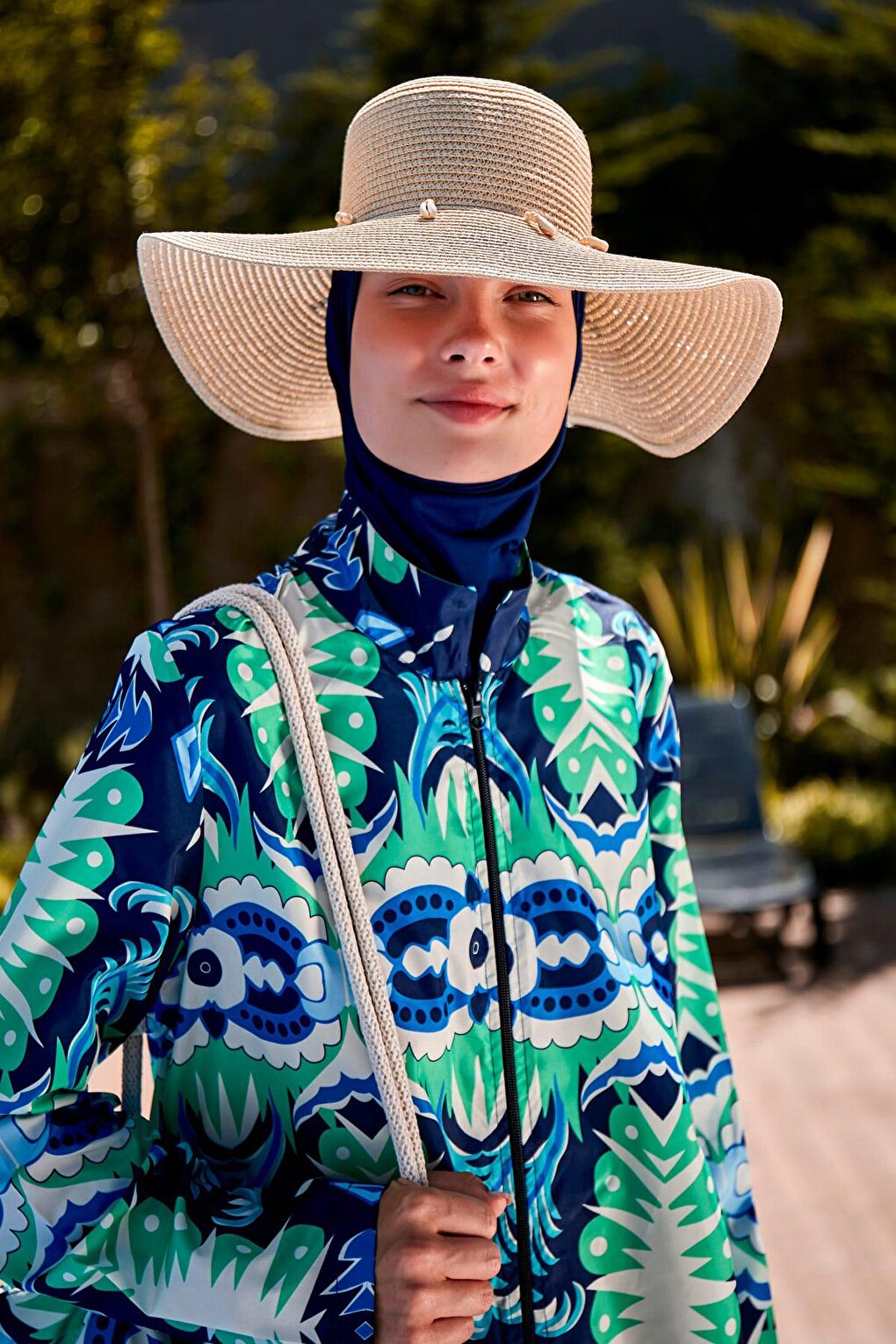 Seashell Beige Wide Straw Hat 142321