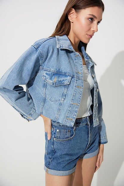 Blue Oversize Jean Jacket SS23J4723MA