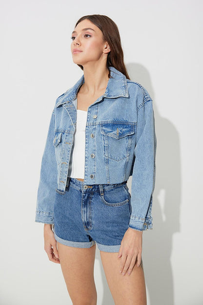 Blue Oversize Jean Jacket SS23J4723MA