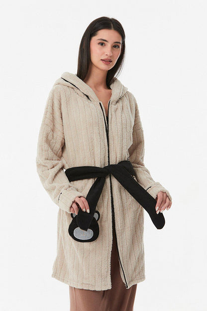 Printed Hooded Dressing Gown