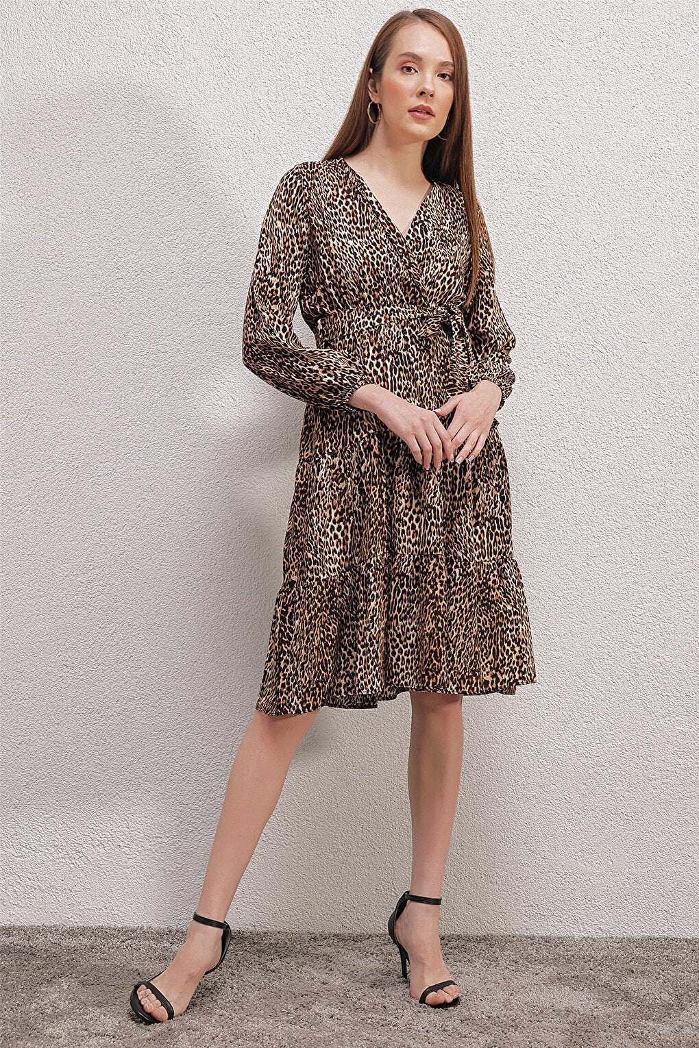 2320 Double Breasted Collar Dress - A.Beige