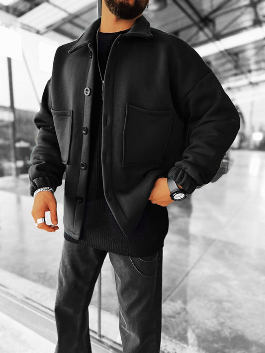 Oversize Basic Casual Jacket Black